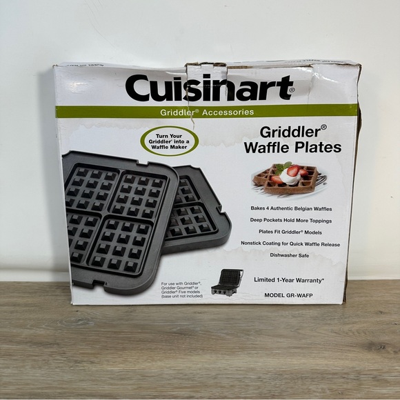 Cuisinart GR-WAFP Griddler Waffle Plates Accessory Accessory 2Metal Pieces NOB - Picture 6 of 12